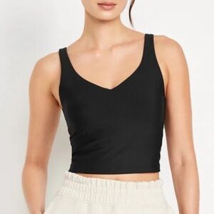Old navy black athletic tank - Women's Black V-Neck Cropped Tank Top